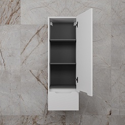 Style Line Шкаф пенал Матис 36 Plus подвесной белый матовый – фотография-4